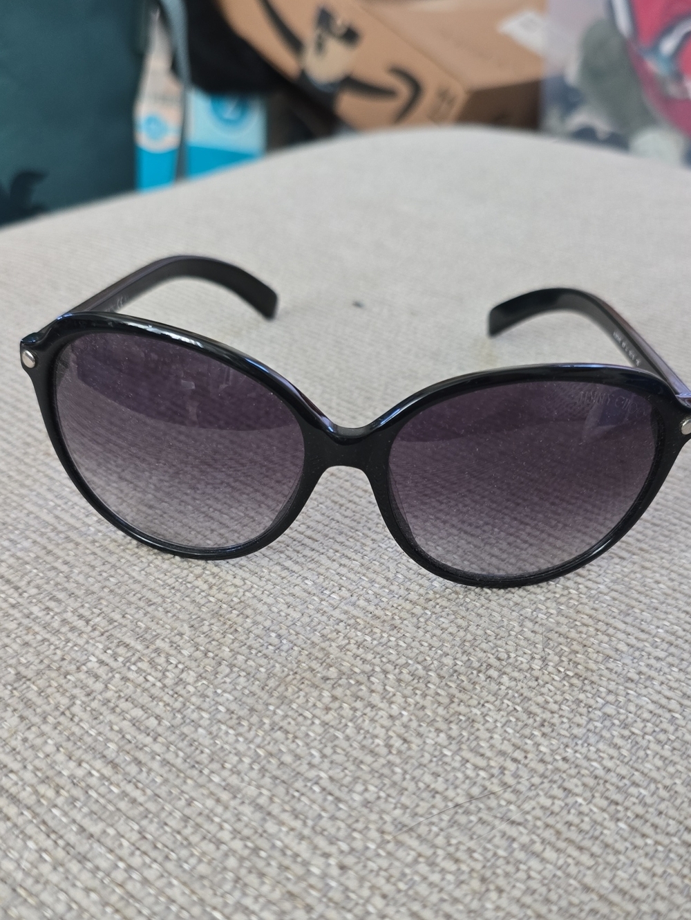 Jimmy Choo Black Oval Women's Sunglasses with Gradient Lenses